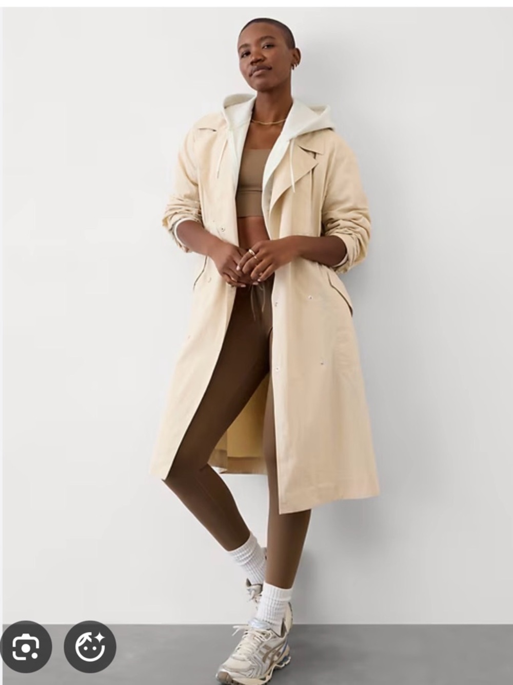 Athleta Luna Trench, NWT, Dune size Small